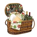 Merlot Deluxe Oval Picnic Basket - Hunter Green