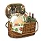 Merlot Deluxe Oval Picnic Basket - Hunter Green