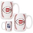 Cincinnati Reds MLB 2pc Ceramic Gameball Mug Set - Primary Logo by Great American Products