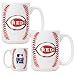 Cincinnati Reds MLB 2pc Ceramic Gameball Mug Set - Primary Logo by Great American Products
