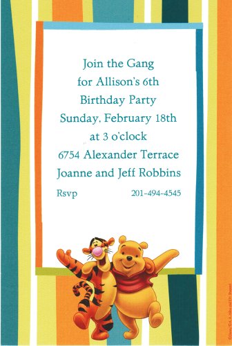 Pooh and Tigger Custom Printed Invitations 10ct [Toy] [Toy]