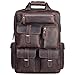 S-ZONE Vintage Crazy Horse Genuine Leather Backpack Multi Pockets Travel Sports bag