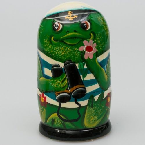 Matryoshka 3pcs Frog with Binoculars New Beautiful Wooden Russian Nesting Dolls Gift Matreshka Handmade Hand-painted Babushka Doll