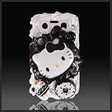 Hello Kitty Black Lace w Diamonds "Treats" Cake style case cover for Blackb ....