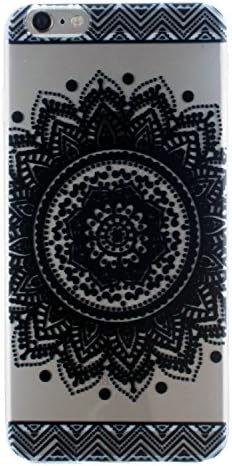 iPhone 6 Plus Case,Retro Flower Pattern Mobile Shell Transparent TPU Soft Shell Protective Sleeve for iPhone 6 Plus/6S Plus 5.5" (3)