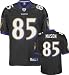 Derrick Mason Jersey: Reebok Authentic Black #85 Baltimore Ravens Jersey - 56