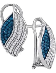 10KT White Gold 0.45 CTW-Diamond Micro-Pave Earring