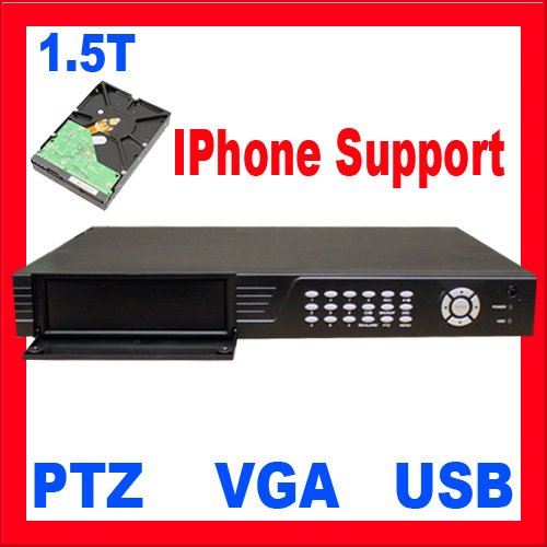 Professional 16 Channel H.264 Standalone DVR for Security Camera CCTV System: Support iPhone, Andriod, and VGA. Real Time Video/Audio Recording, Playback and Network Capability. Built In Motion Detection Recording Function with Sensitivity Adjustment. PTZ Control. (1.5TB Hard Drive Included)