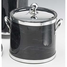 Kraftware 61258 Ebony Marble with Chrome 3 Quart Ice Bucket with Side Handles, Bands and... by Kraftware