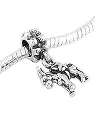 Sterling Silver Donkey Pack Mule Dangle Bead Charm