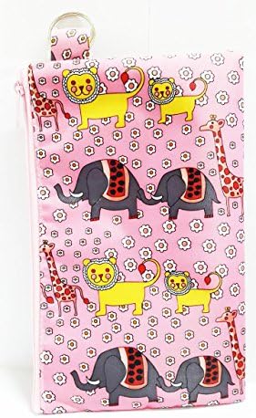 Great2u Elephant Giraffe Zip Pockets Lightweight Waterproff Pink Cosmetic Make up Bag Pencil Case Handmade