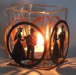 Cowboy Wedding Votive Holder