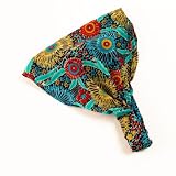 Exotic Bandana Headband (Turquoise/ Red)