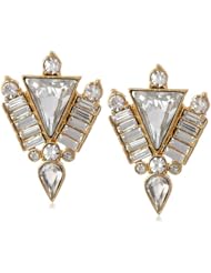 Vince Camuto Crystal Clear Gold Triangle Stud Earrings