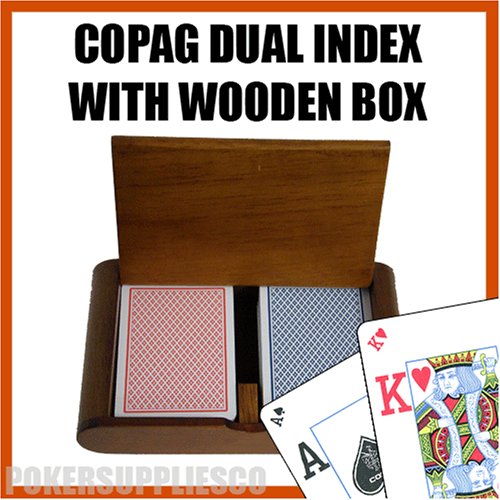 Copag Wooden Box Set with Dual Index and Wide Poker Size 100% Plastic Playing Cards 51l6mCbe2%2BL Copag Wooden Box Set with Dual Index and Wide Poker Size 100% Plastic Playing Cards
