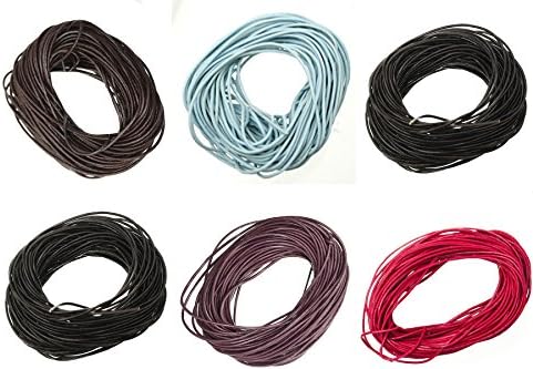 ILOVEDIY Red Waxed Real Round Leather Cord for Jewelry Making Necklace Bracelet