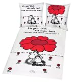 Herding 447315050 Bettw&auml;sche Sheepworld ""Ich geb' Dich nie mehr her!"" 135 x 200 cm, Linon