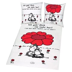 Herding 447315050 Bettw�sche Sheepworld "Ich geb' Dich nie mehr her!" 135 x 200 cm, Linon