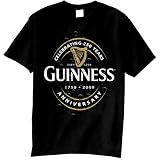 Guinness - Gel Water Drops Anniverary T-Shirt , Black, Medium