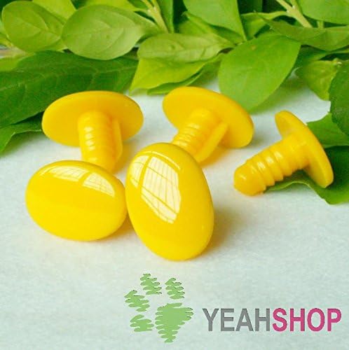 18mmx13mm Yellow Oval Safety Eyes / Plastic Eyes - 20 Pairs