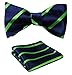 SetSense Men's Stripe Jacquard Woven Self Bow Tie Set One Size Green / Blue