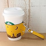 ［ミリュ］ 夜景 革 コーヒーカップスリーブ （姫路レザー／向日葵カラー）