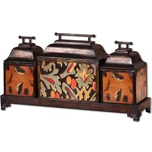 Wild Times Canister Set and Tray - Maple Brown by Uttermost