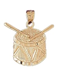 14K Yellow Gold Snare Drum Pendant
