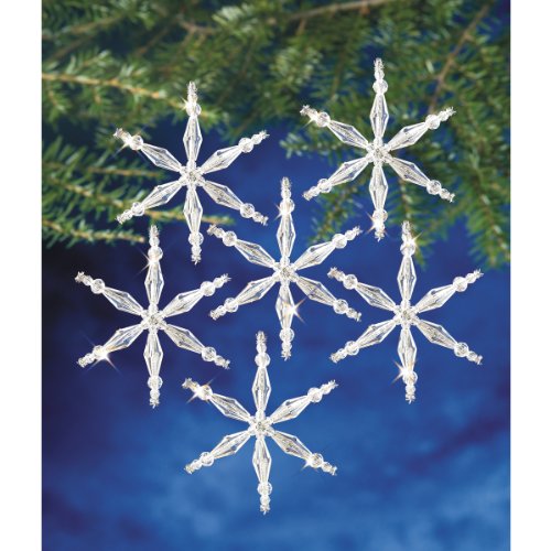 Beadery Holiday Beaded Ornament Kit, 3-Inch, Ice Crystal Snowflake, Makes 12 Ornaments Beadery Holiday Beaded Ornament Kit, 3-Inch, Ice Crystal Snowflake, Makes 12 Ornaments