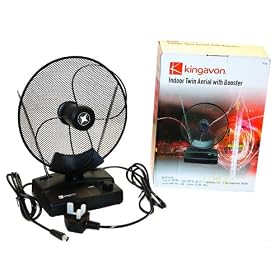 Indoor Twin Aerial with Booster, Ideal For Bedrooms etc