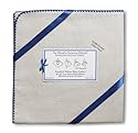 SwaddleDesigns Organic Ultimate Receiving Blanket - Natural with Skipper Blue Trim