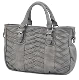 MTQ00627GR Gray Deyce 'Bennet' Stylish PU Close-Out High Quality Women/Girl Fashion Designer Work School Office Lady Student Handbag Shoulder Bag Purse Totes Satchel Clutches Hobos