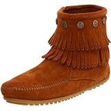 Minnetonka Double Fringe Side Zip Boot 691T Damen Stiefel