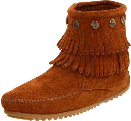 Minnetonka Women's Hi Top Back Zip Dbl Frnge Boot