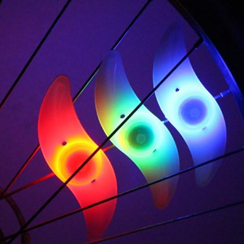 Energlite Bicycle LED Spoke Light Wind Fire Wheels Silica Gel Wire Tyre Lamp Mountain Bike Wheel Light Pack of 2Pcs,Colorful