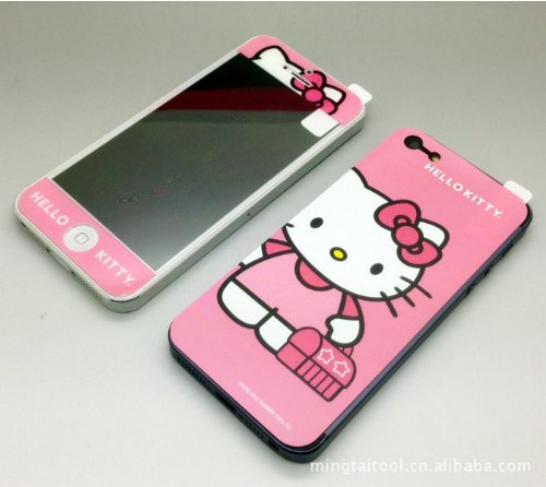 New Style Good Qualityhello Kitty Screen Protector for Apple Iphone Pink 5 5G 5th Pink