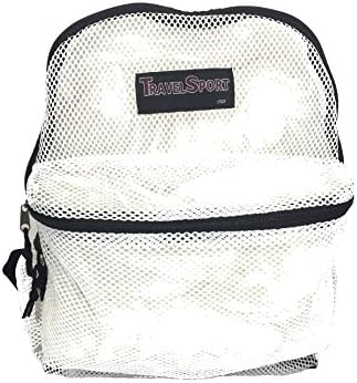 Travel Sport Heavy Duty Mesh Backpack (White)