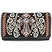 Justin West Sunflower Floral Embroidery Western Rhinestone Cross Conceal Carry Messenger Bag Purse (Brown Black Wallet Only)
