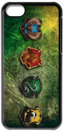 MeowStore Cool Harry Potter Wogwarts House Logo Gryffindor Slytherin Ravenclaw Hufflepuff Phone Case For Iphone 5C Black