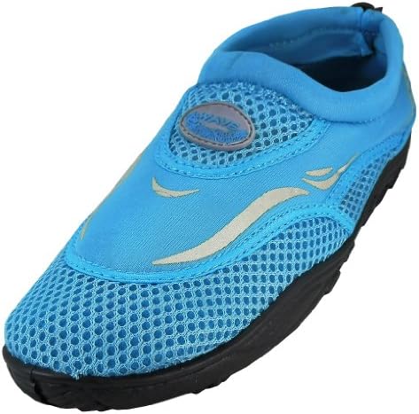 WavePro Women's Water Shoes with Elastic Mesh and Soft Removable Insole, Sky Blue, Size 10 (M) US