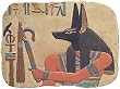 Large Anubis relief with color details