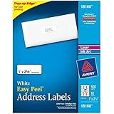 Avery Address Ink Jet Labels, 1 x 2-5/8 Inches, White, 30 Up, 10 Sheets (18160)