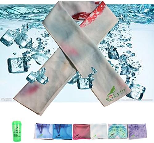 Cooling Towel by SKYIN®Newest Microfiber Towel Material,Ideal for Golf, Exercising, Yoga, Hiking, Running or Keep Kids Cool，Money Back Guarantee (White4)