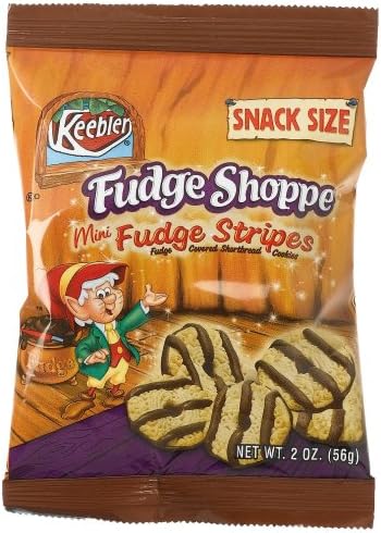 Fudge Shoppe Fudge Stripe Mini Right Bites Grab 'N Go Snacks, 2.33-Ounce Packages (Pack of 32)
