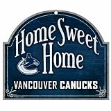 NHL Vancouver Canucks 10-by-11 inch Wood Sign Home Sweet Home