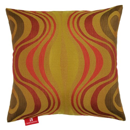 Seven Comforts Premium Decorative Throw Pillow – 18 x 18 x 6, Polyester Jacquard – Harvest Gold