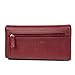 Mundi File Master Womens RFID Blocking Wallet Clutch Organizer With Change Pocket (Red)