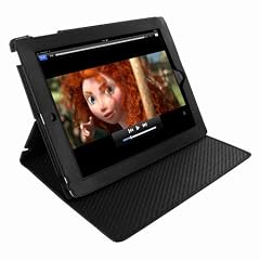 Piel Frama Tasche Cinema - iPad 2 & iPad 3 Straussenleder Pr�gung schwarz
