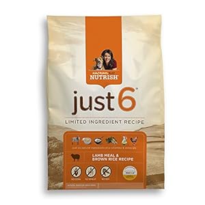 Rachael Ray Nutrish Just 6 Limited Ingredient Dry Dog Food, Lamb & Rice Recipe, 14-Pound Bag
