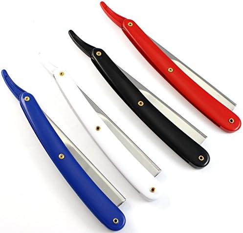 4x Stainless Steel Professional Barber Straight Edge Razor / Cut Throat Razors / Shavette Razor (coolcut) + Free Blades &amp; Pouch